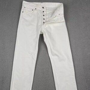 VTG Levis 501 Mens Jeans 31x30 Actual (30x30) White Denim Button Fly Beach